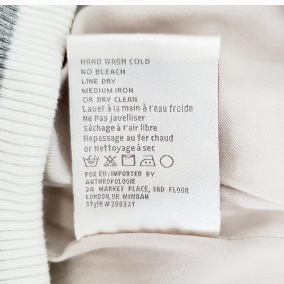 Anthropologie TINY Editions Amber Boho Floral Embroidered Bomber Jacket White SM - Picture 13 of 14